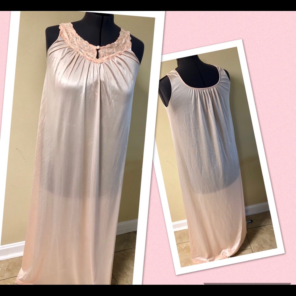 Vintage Gossard Nightgown small Union made pink